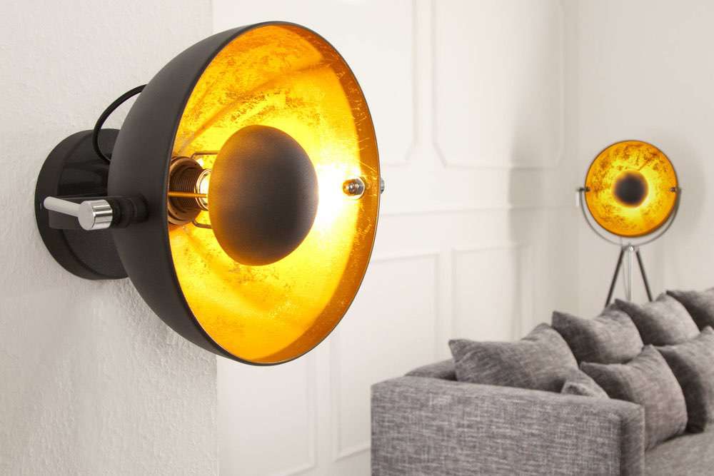 LuxD 16802 Nástěnná lampa STAGE černo zlatá
