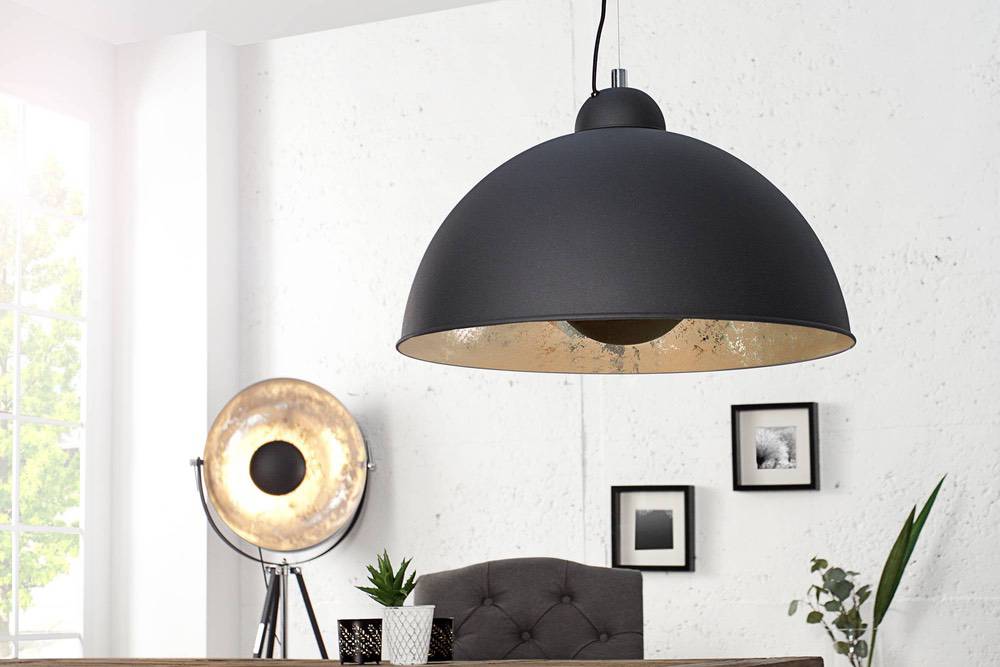 LuxD 17825 Lampa Atelier černo-stříbrná závěsné svítidlo