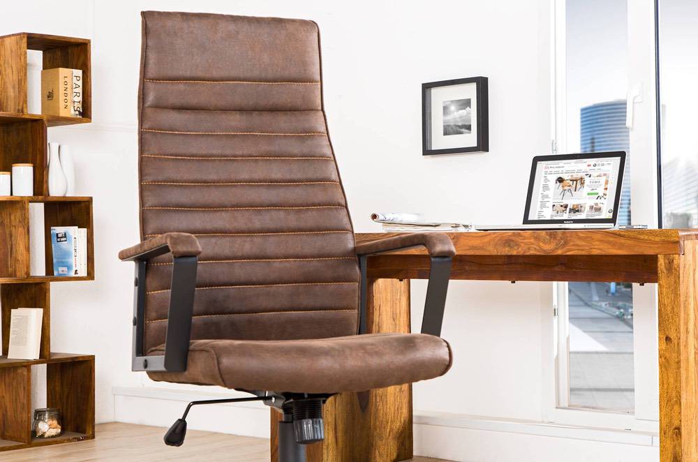 Kancelářská židle Roma Vintage hnědá 125cm - Skladem