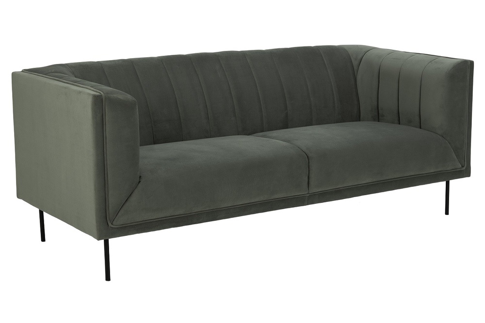 Dkton Designová 3-místná sedačka Darcila 201 cm šedo-zelená