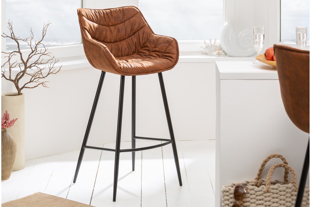 LuxD Designová barová židle Kiara antik hnědá