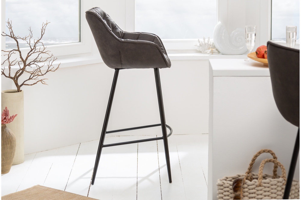 Designová barová židle Kiara antik šedá