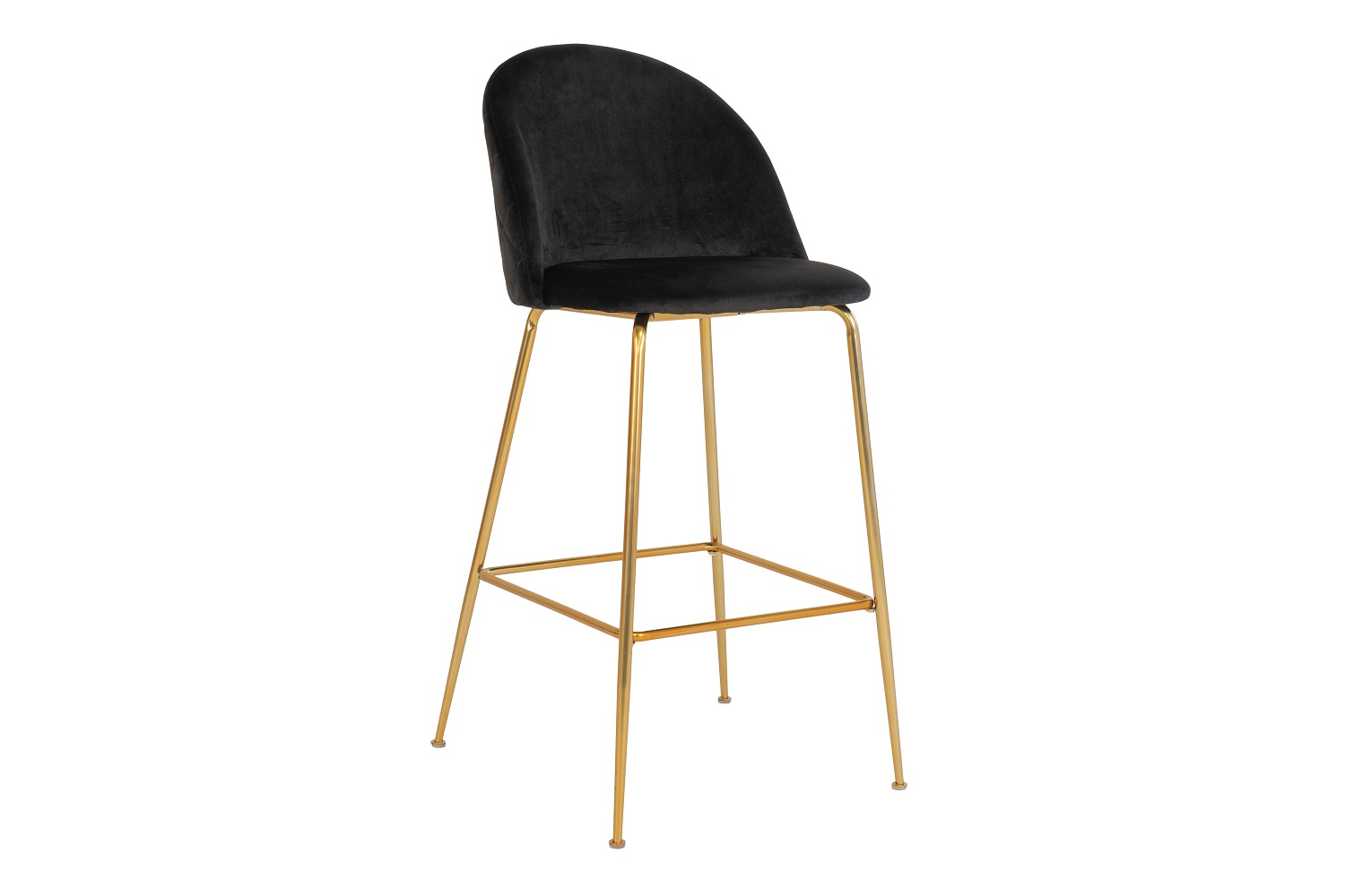 Levně Norddan Designová barová židle Kristopher, černá / mosaz