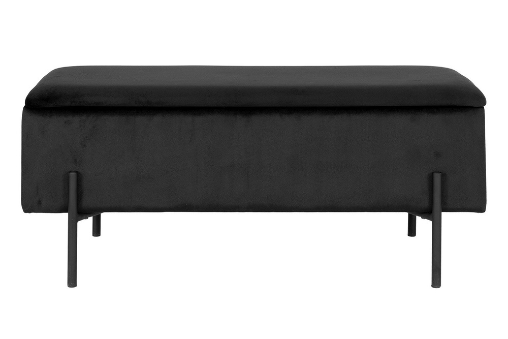 Designová lavice Maija 95 cm černý samet 