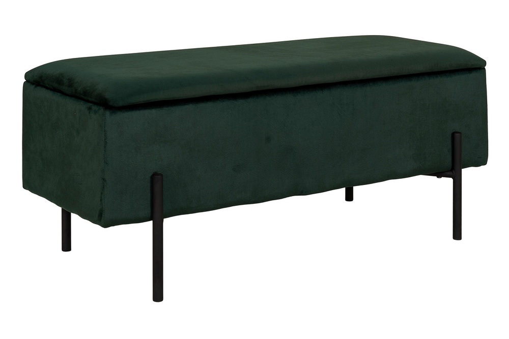 Designová lavice Maija 95 cm zelený samet - Skladem