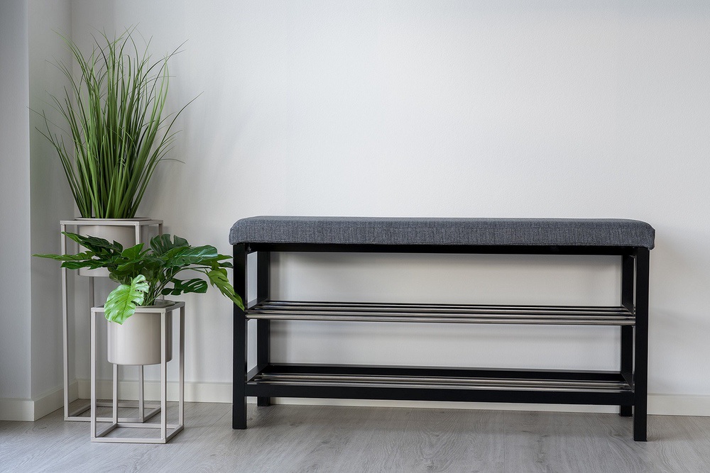 Norddan Designová lavice Rhory 100 cm šedá / černá