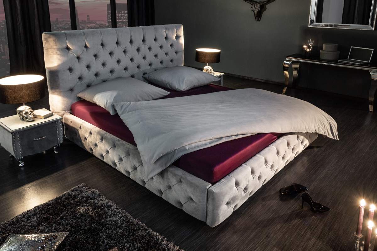 LuxD 22859 Designová postel Laney 160x200 cm šedý samet