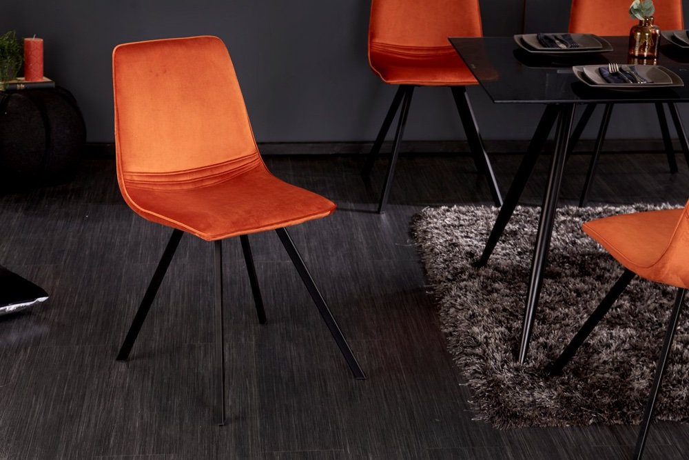 LuxD Designová židle Holland oranžový samet