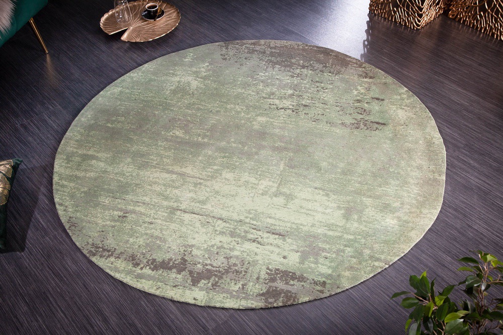 Designový kulatý koberec Rowan 150 cm zeleno-béžový