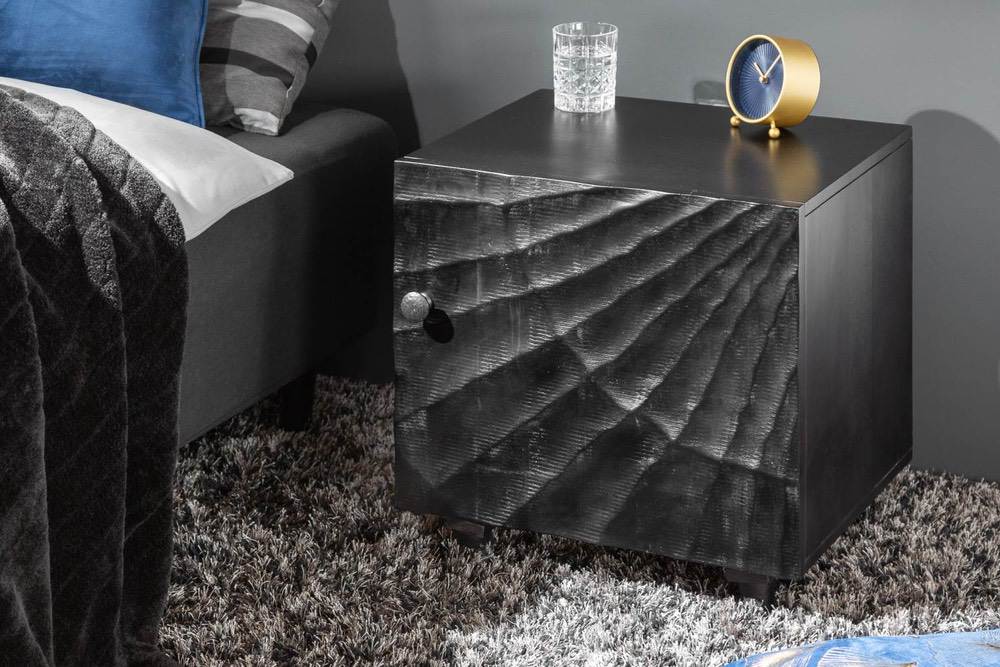 Levně LuxD Designový noční stolek Shayla 50 cm černé mango
