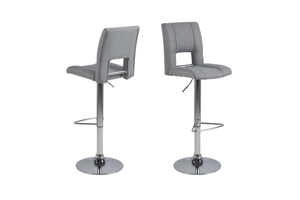 Designová barová židle Almonzo světlešedá / chromová