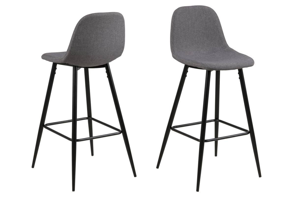 Designová barová židle Nayeli světle šedá a černá 91 cm