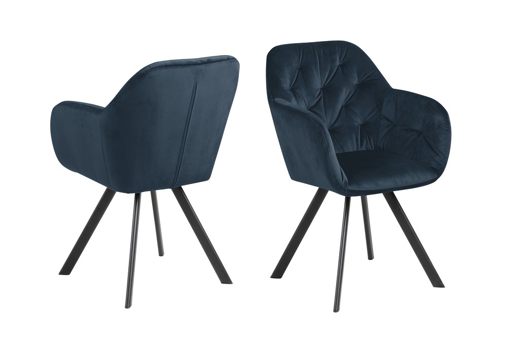 Designová otočná židle Aletris tmavě modrá