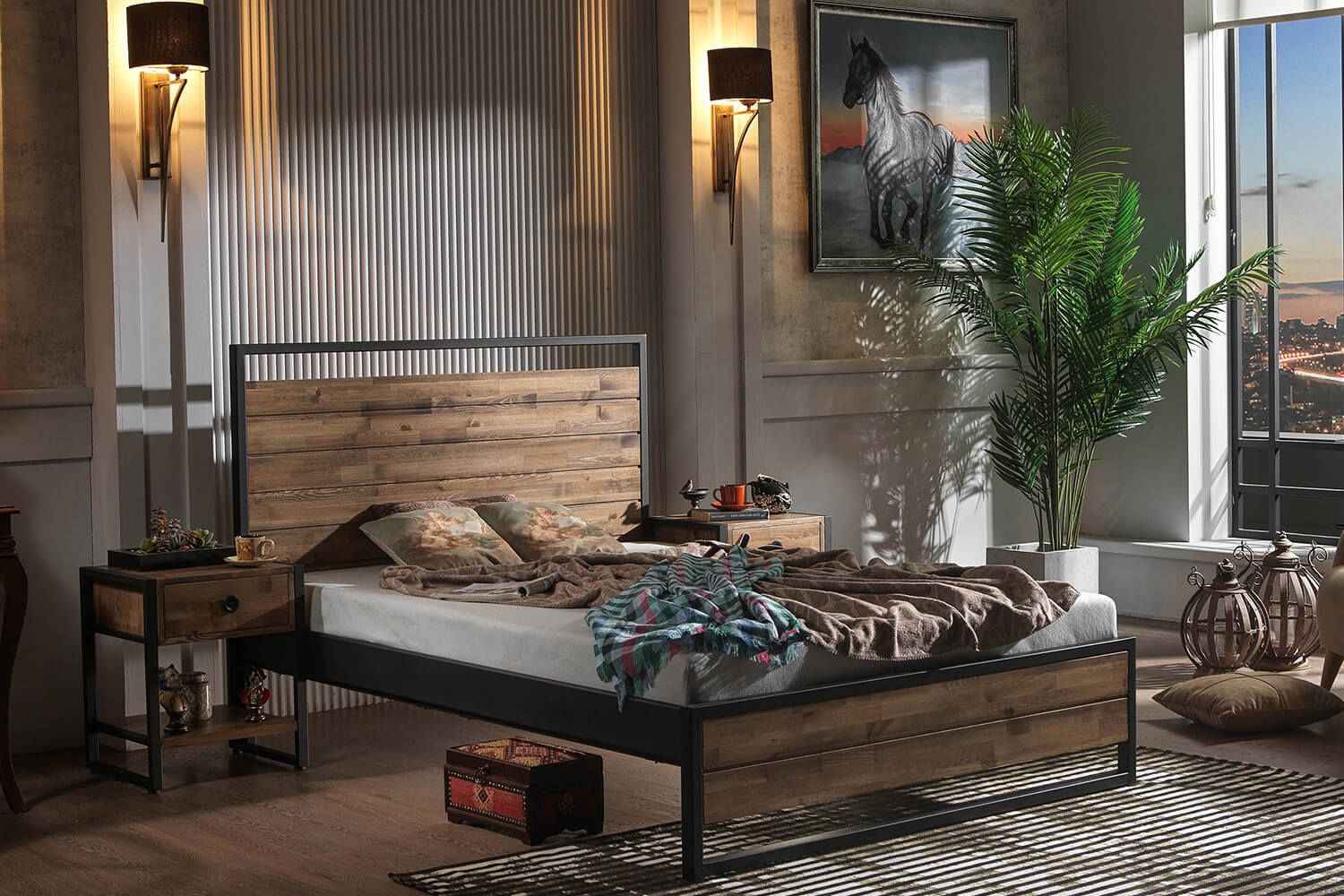 Sofahouse Dizajnová posteľ Daeira 180 x 200 cm čierna