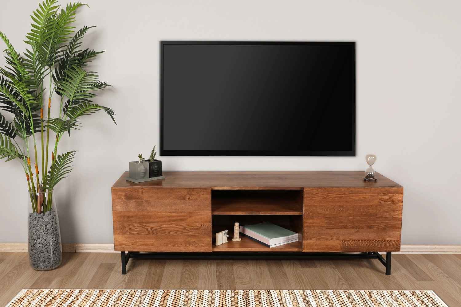 Designový TV stolek Nafasi 150 cm vzor ořech