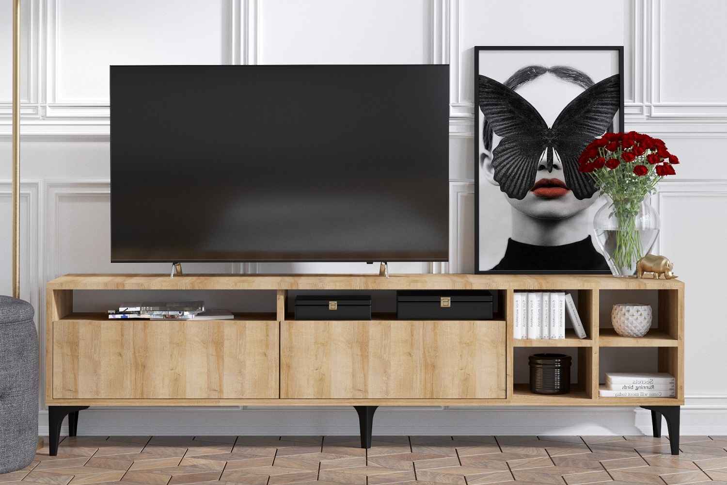 Sofahouse Designový TV stolek Quana 180 cm vzor dub