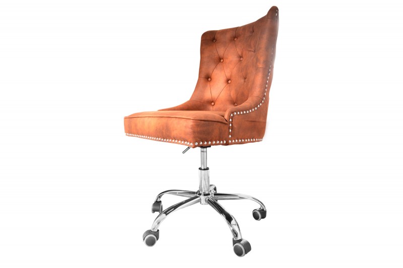 Kancelářská židle s područkami Jett vintage světlehnědá 