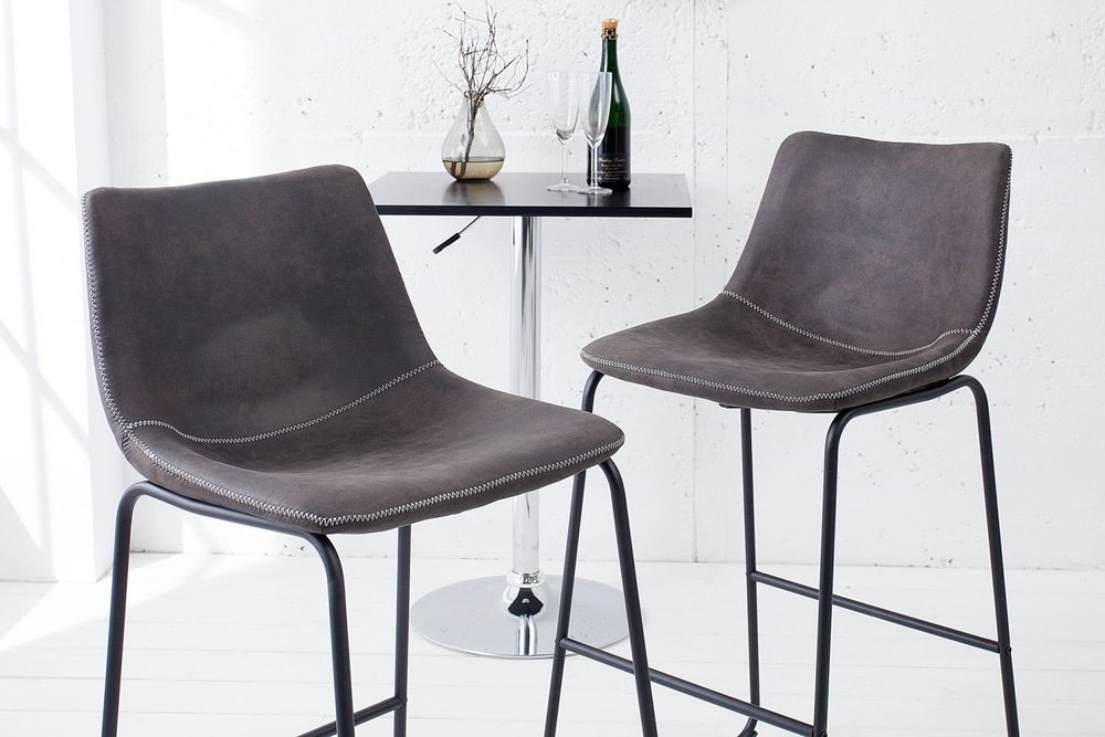 LuxD Designová barová židle Ester / vintage šedá