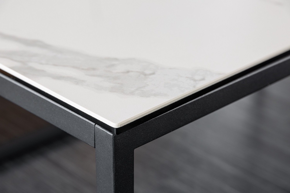 Keramický konferenční stolek Sloane 100 cm bílý mramor