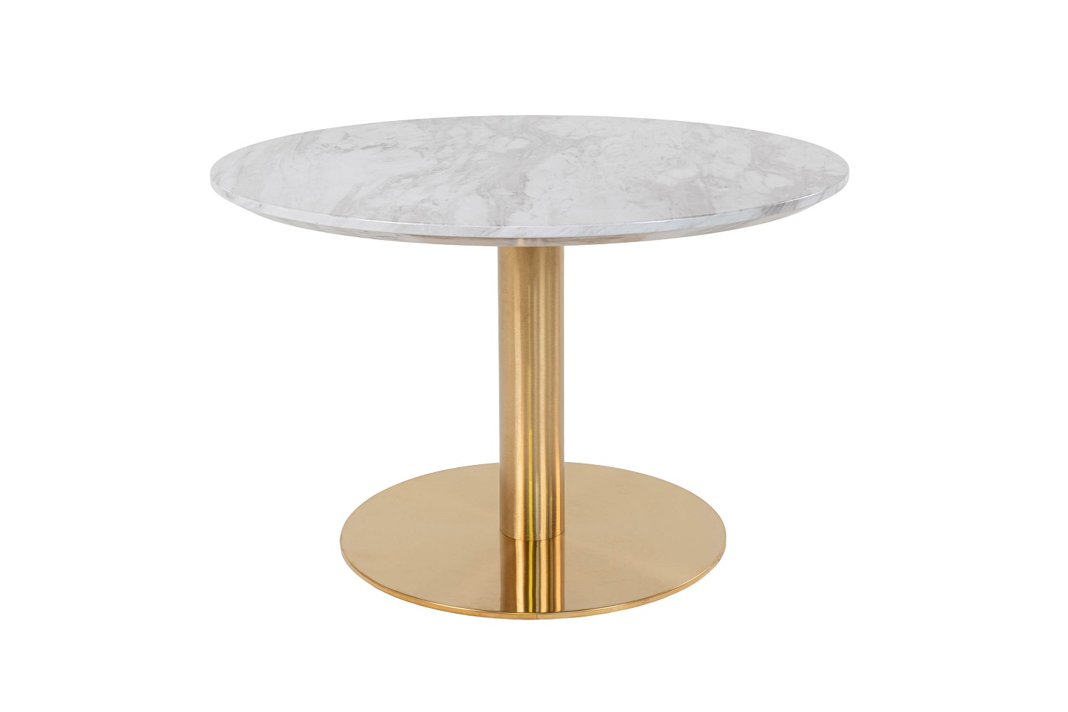 Kulatý konferenční stolek Kane 70 cm imitace mramoru / mosaz