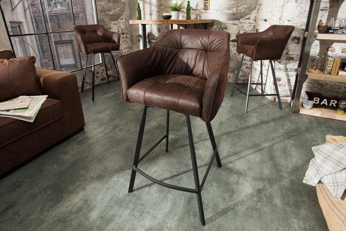 Levně LuxD Designová barová židle Giuliana, antik hnědá