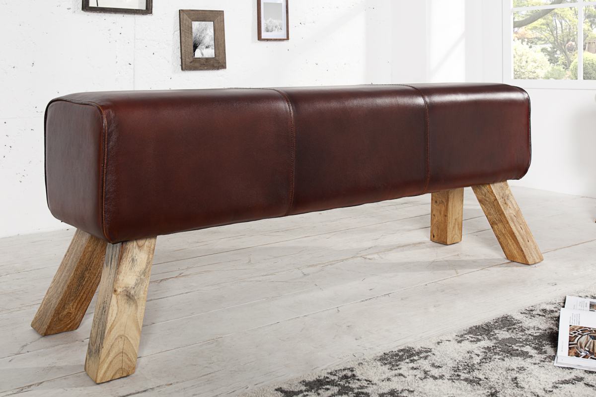 LuxD Designová lavice Horse 120 cm pravá kůže