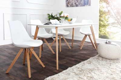 Dizajnová jídelná židle Sweden NewLook bílá