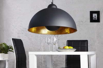 Designová závěsná lampa Atelier černo-zlatá