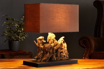 Dizajnová stolná lampa z naplaveného dreva NATURE