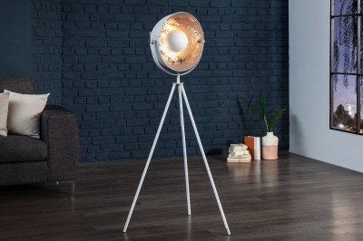 Designová stojanová lampa Atelier 140cm bílo-stříbrná