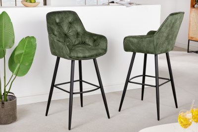 Designová barová židle Garold zelený samet