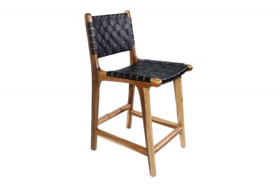 Designová barová židle Jamison černá kůže