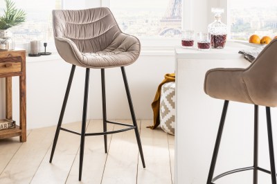 Designová barová židle Kiara šampaňský samet