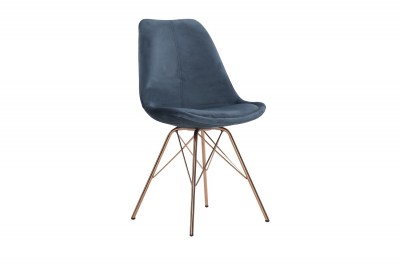 Designová jídelní židle Sweden Retro modrý samet