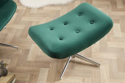Designová otočná taburetka Joe - smaragdově zelený samet
