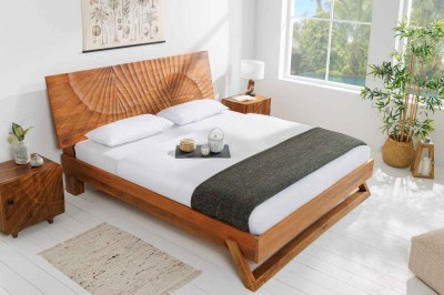Designová postel Shayla 180 x 200 cm hnědé mango