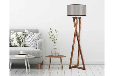 Designová stojanová lampa Thea 166 cm šedá / hnědá