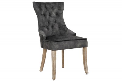 Designová stolička Queen samet šedo-zelená