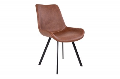 Designová židle Brinley hnědá koženka
