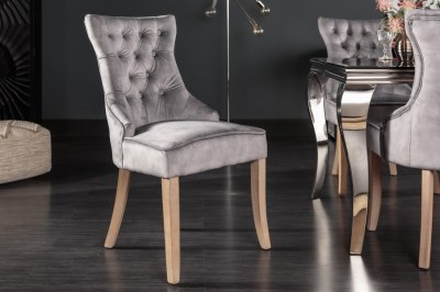 Designová židle Queen samet šedá
