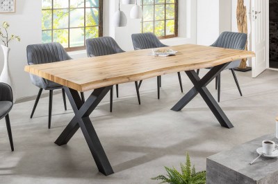 Designový jídelní stůl Kaniesa 160 cm hnědý - vzor divoký dub