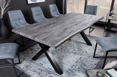 Designový jídelní stůl Kaniesa 160 cm šedý - vzor divoký dub