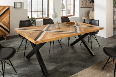 Designový jídelní stůl Rodney 200 cm černý / mango