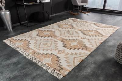 Designový koberec Pahana 230 x 160 cm béžovo-hnědý - konopí a vlna