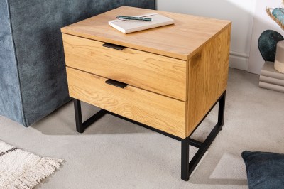 Designový noční stolek Valmai 50 cm imitace dub