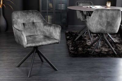Designová otočná židle Galileo tmavě šedý samet