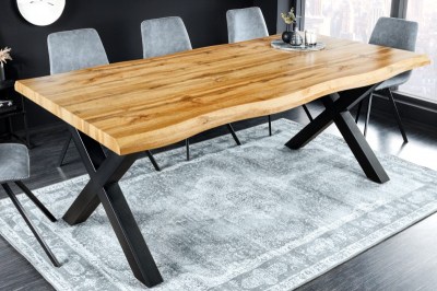 Designový jídelní stůl Kaniesa 180 cm hnědý - vzor divoký dub - otevřené balení