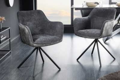 Designová otočná židle Rahiq tmavě šedý samet