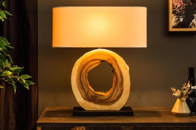 Designová stolní lampa Deandre, 61 cm ořech